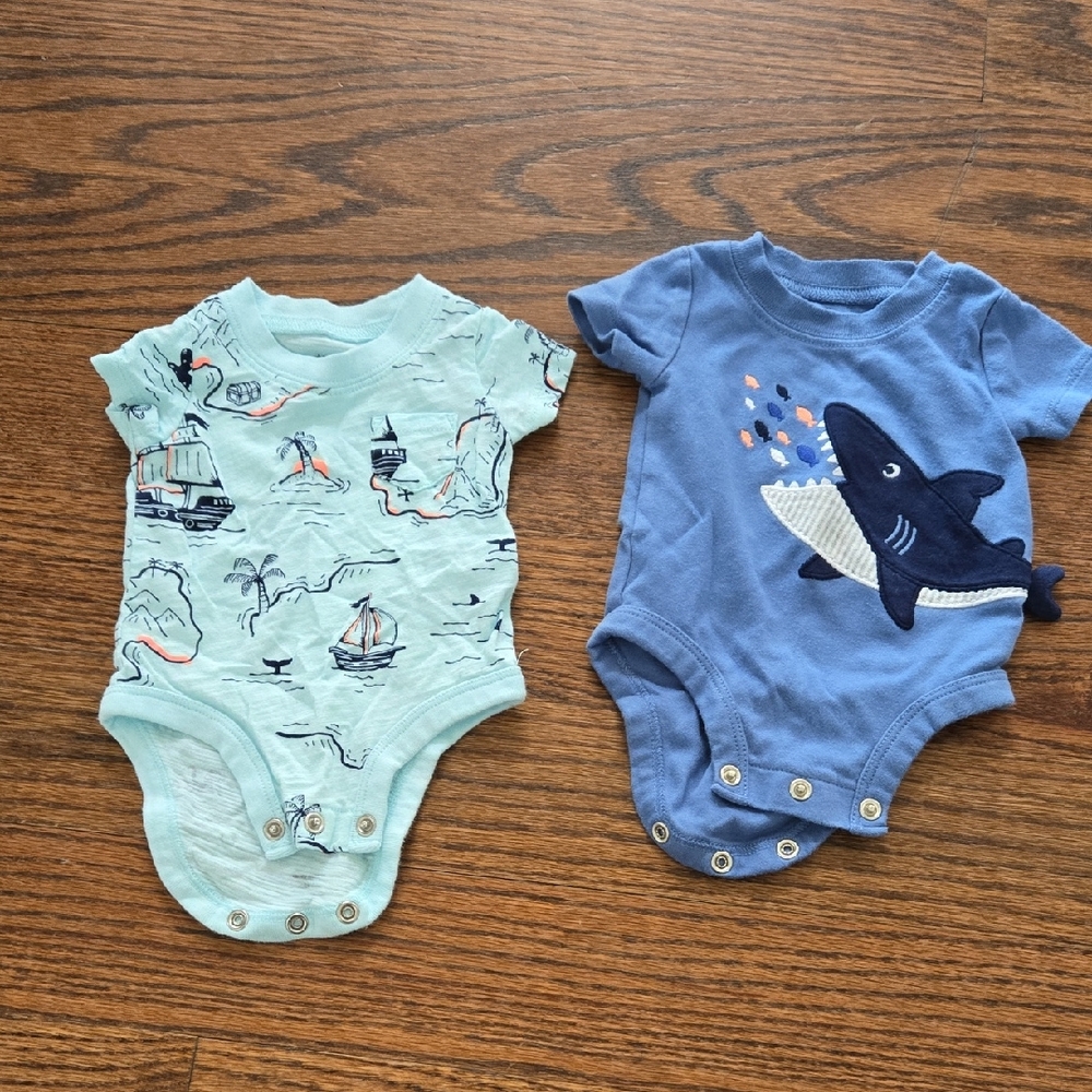 Blue Shark and Green Nautical Kids One Pieces
